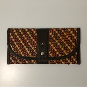 Handcrafted woven clutch basketweave multicolour
